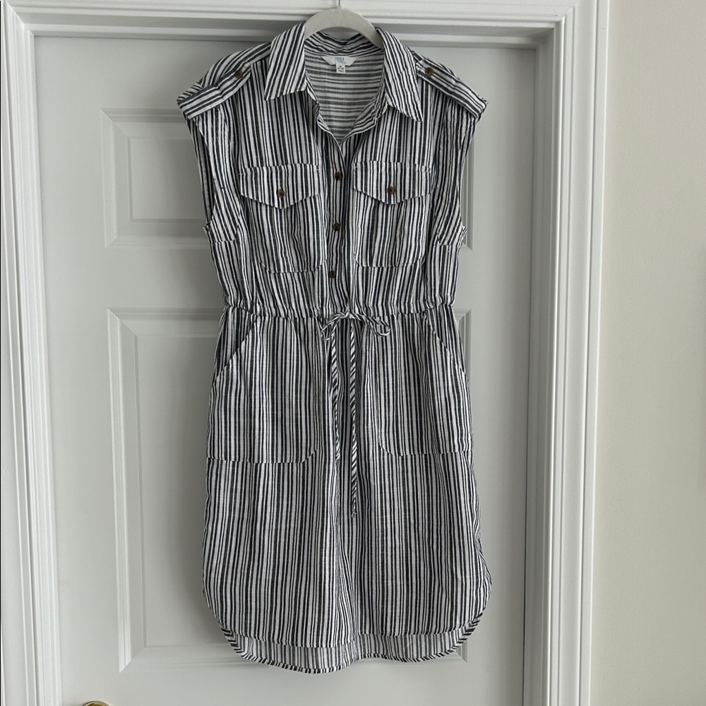 Time and Tru Black and White Striped Mini Dress